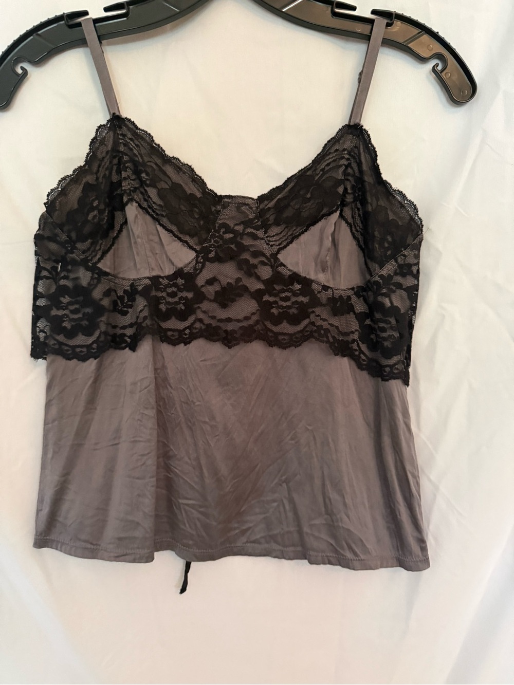 Robert Rodriguez Lace-Trim Satin Camisole - Gray & Black